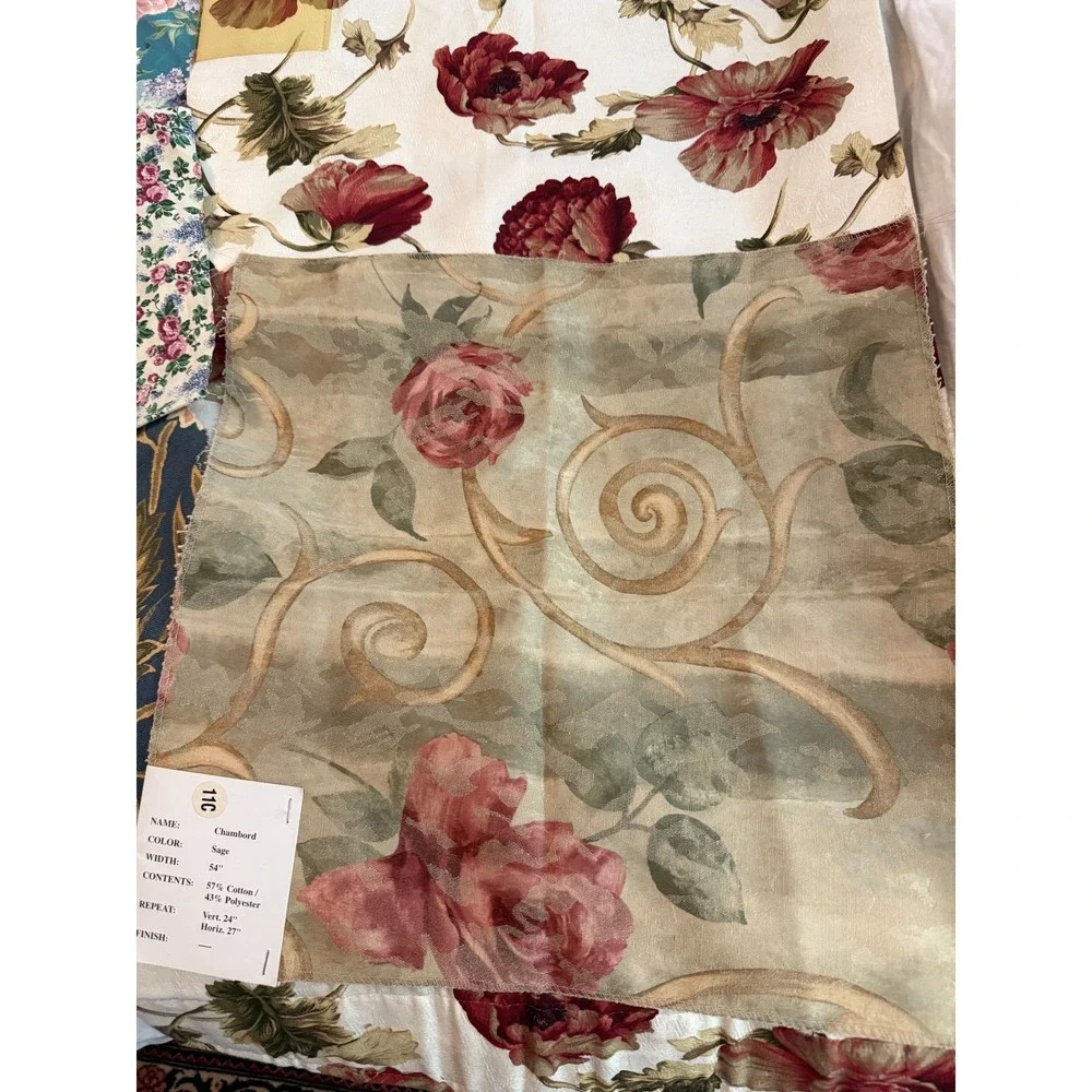 VTG new Lot of 7 flower print floral designs fabrics various size samples colors